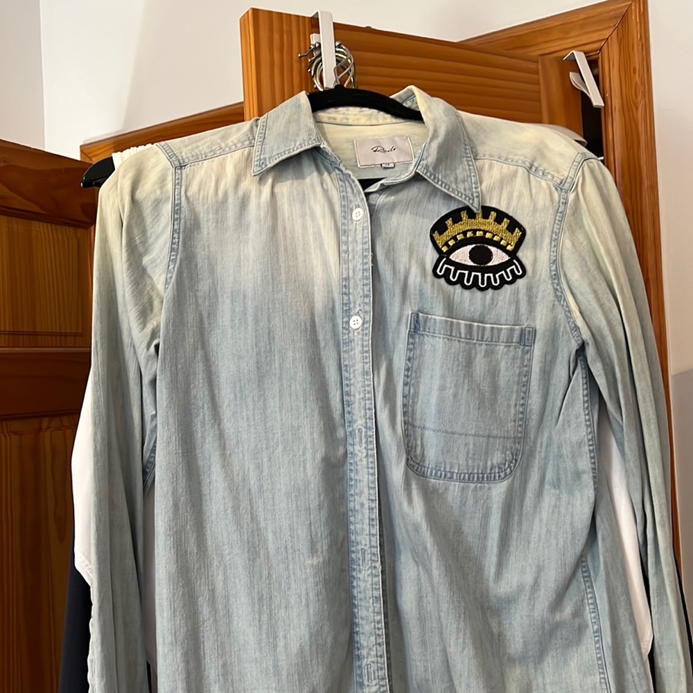 Rails Denim Button Down Long Sleeve - Xs - image 1